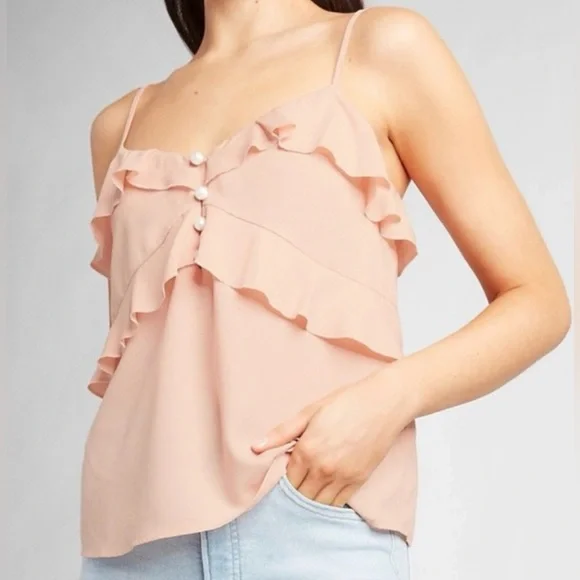 Express Ruffle Pearl Button Cami - Picture 1 of 5
